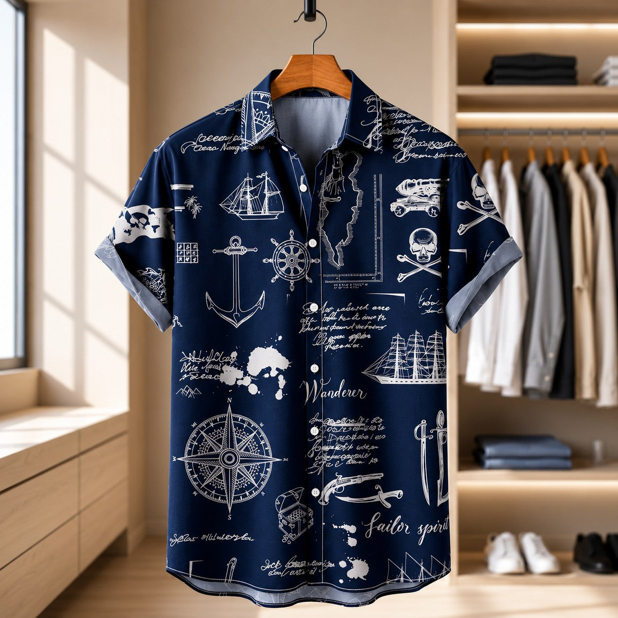 TECHNICAL DRAW HAWAIIAN SHIRT