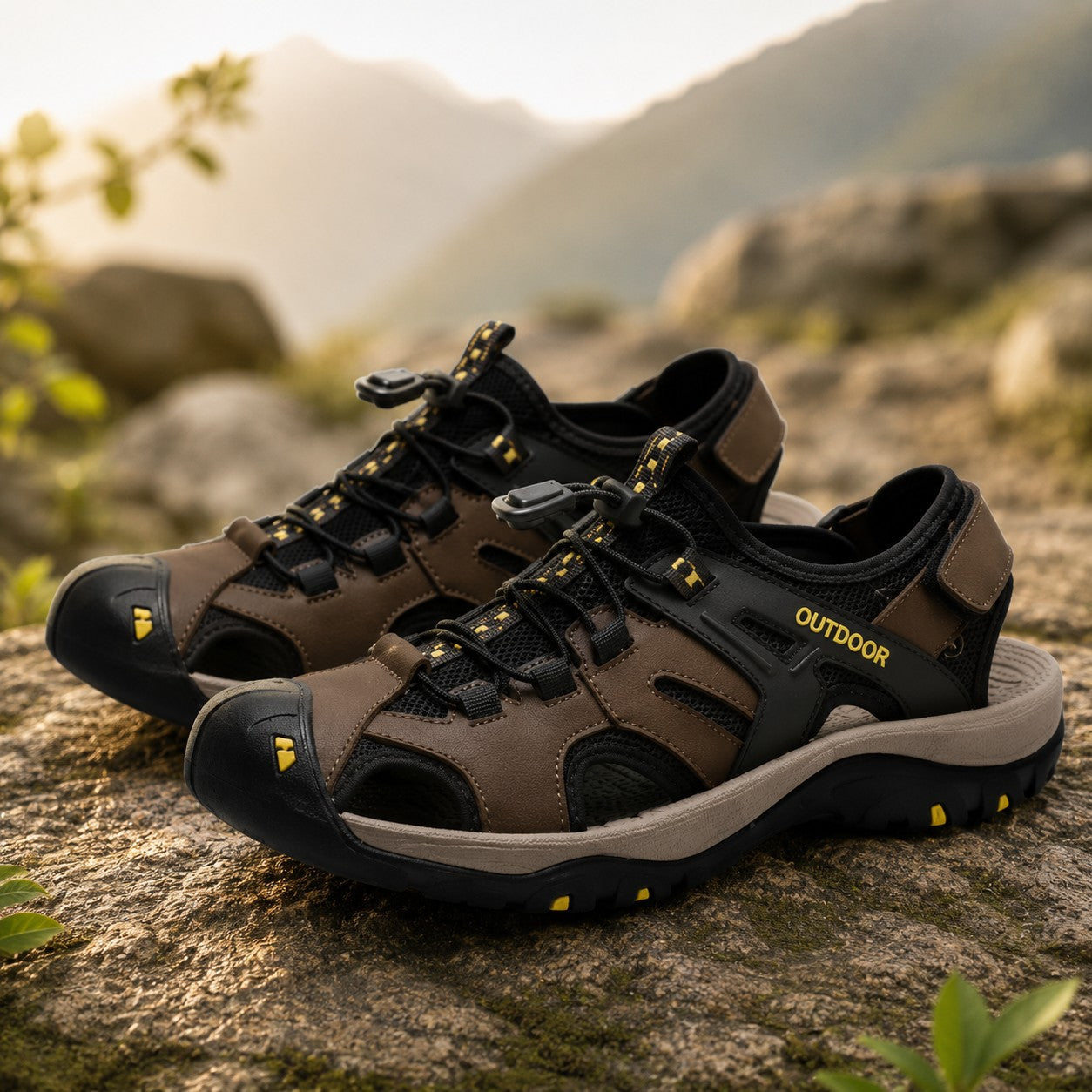 TRAIL GRIP COWHIDE SANDAL