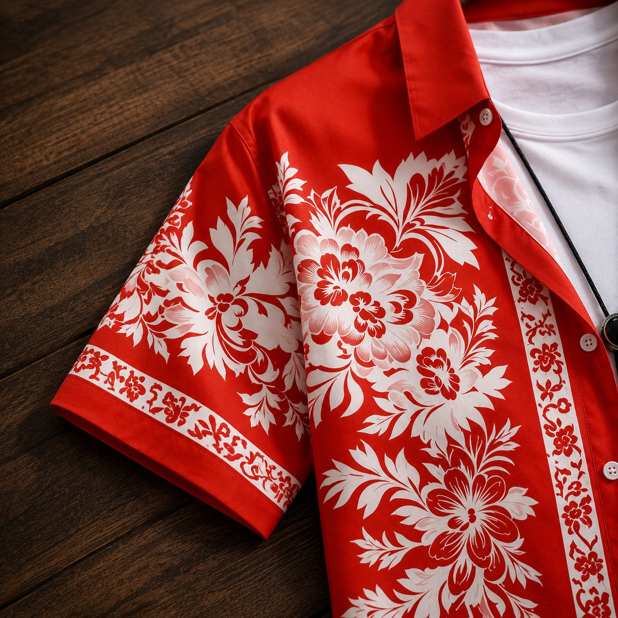 TROPICAL PRINT BEACH SHIRT