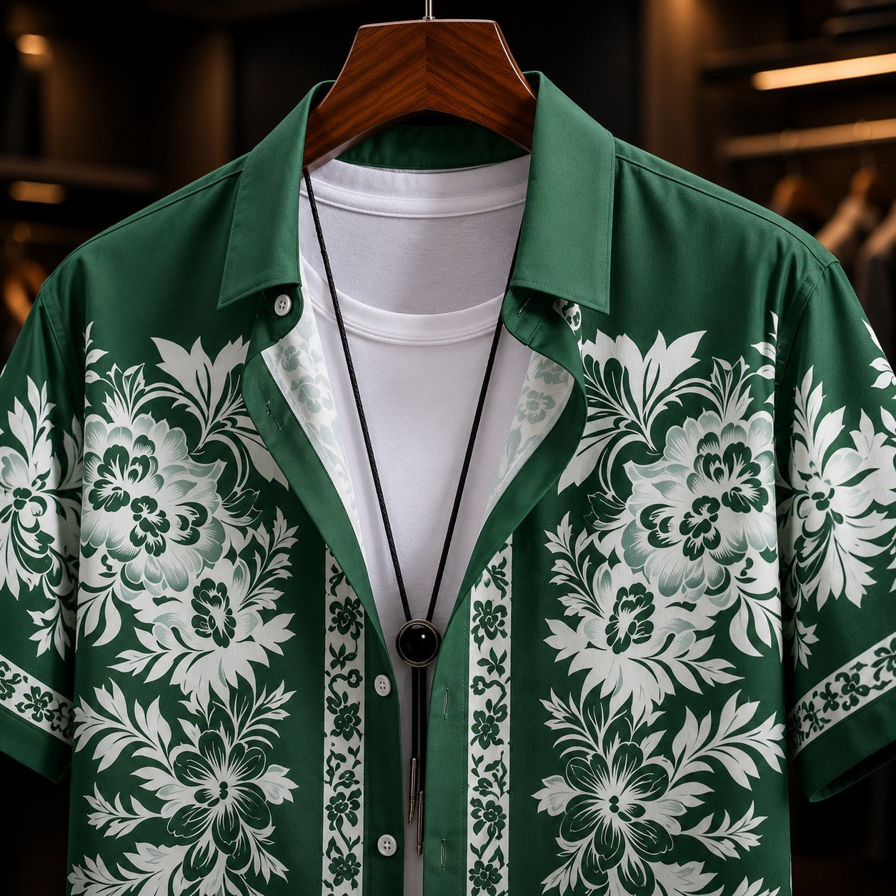 TROPICAL PRINT BEACH SHIRT