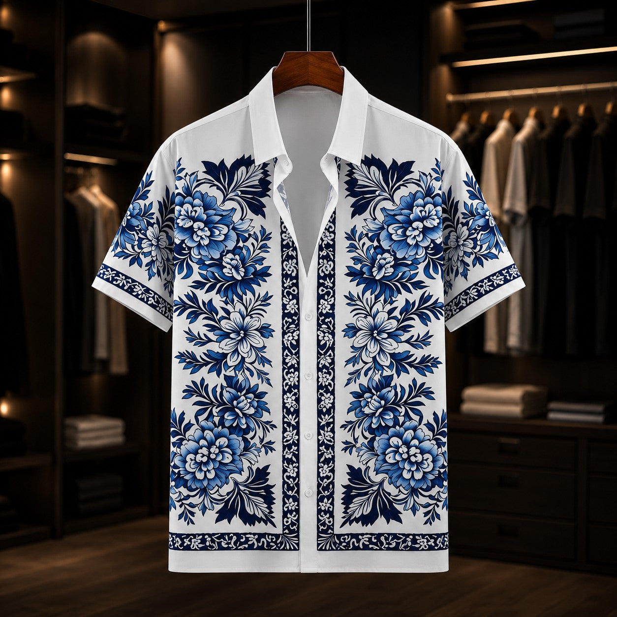 TROPICAL PRINT BEACH SHIRT