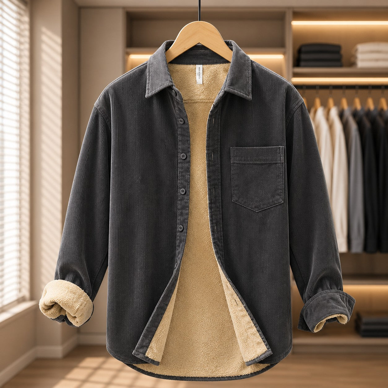 URBAN FLEECE LINED SHIRT JACKET