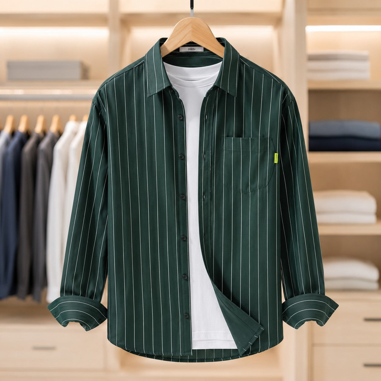 VERTICAL STRIPE OVERSHIRT