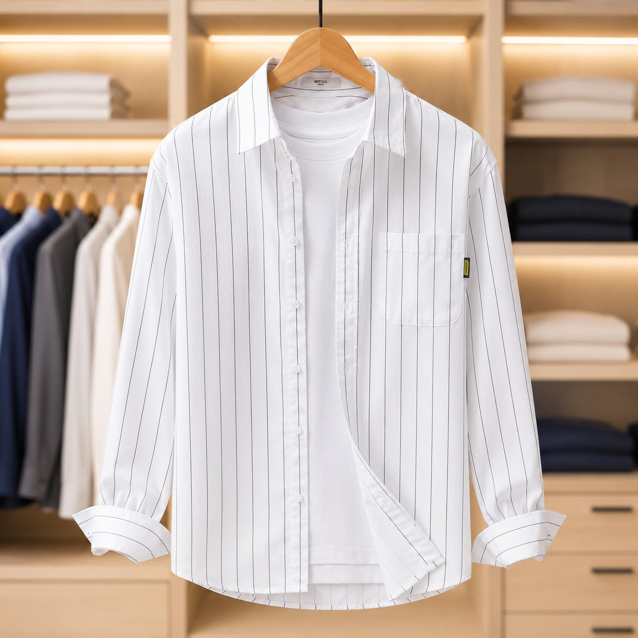 VERTICAL STRIPE OVERSHIRT