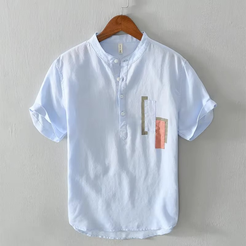 LUXE LINEN STAND SHIRT