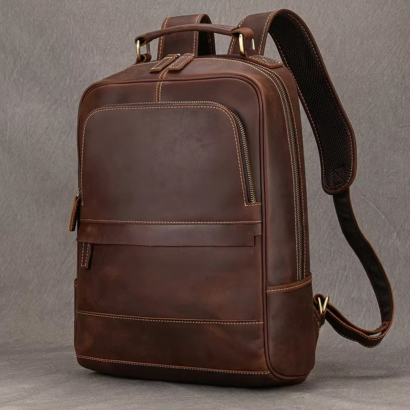 EMBOSSED LEATHER BACKPACK