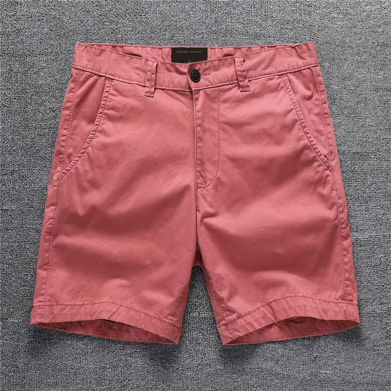 FLAT FRONT CHINO SHORTS