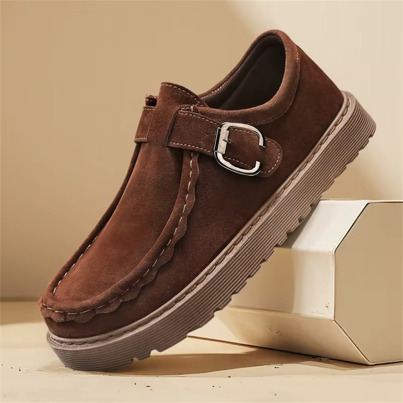 BUCKLE STRAP CASUAL LOAFERS