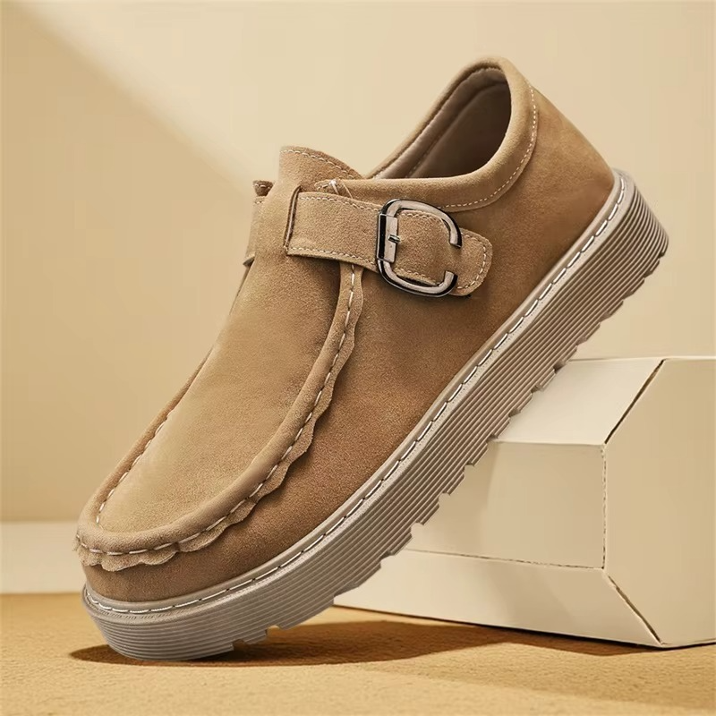 BUCKLE STRAP CASUAL LOAFERS