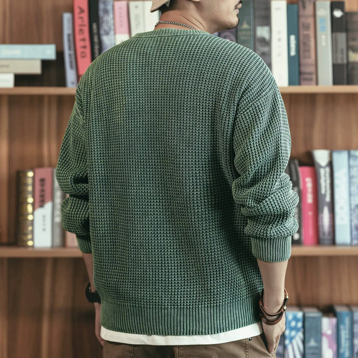 WAFFLE KNIT SWEATER
