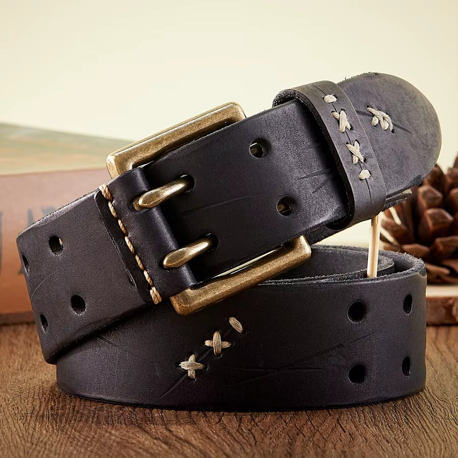 Classic Double Pin Leather Belt