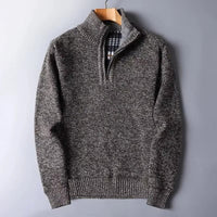 PADDED ZIP NECK SWEATER