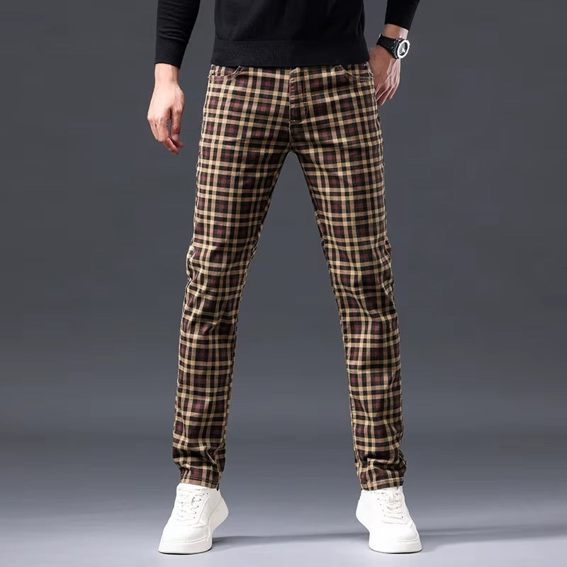 CHECK STRAIGHT PANTS